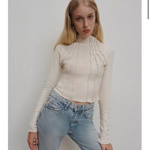 Urban Outfitters BDG Sunray Seamed Mock Neck Top